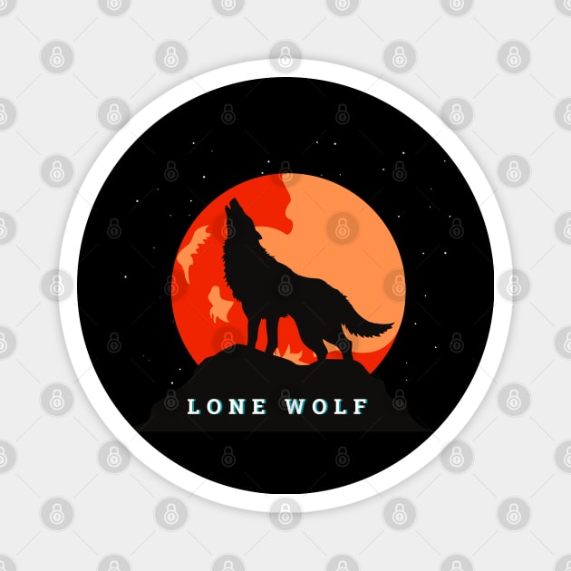 Lone wolf Magnet by Wolf Clothing Co